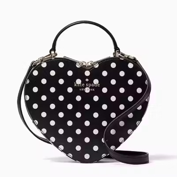 Kate Spade New York Love Shack Heart Crossbody in Polka Dot - Picture 1 of 8